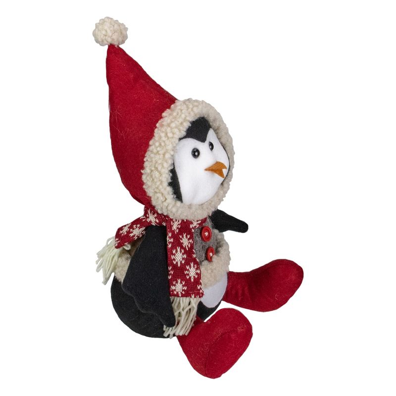 Northlight 15-Inch Red, White, and Gray Sitting Winter Penguin Christmas Tabletop Decoration, 4 of 6