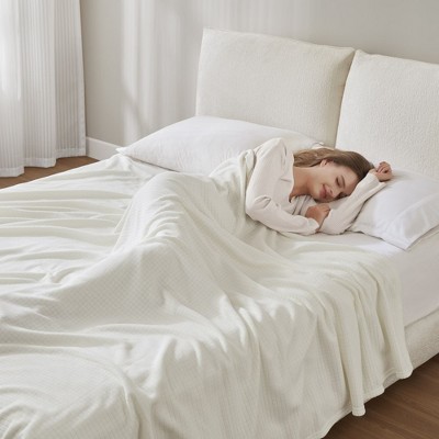 Microfleece Grid Pattern for All Seasons, Soft Brushed 100% Polyester with Anti-Pilling Face