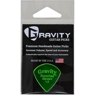 GRAVITY PICKS Sunrise Standard Polished Fluorescent Green Guitar Picks 1.5 mm