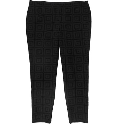 Alfani Womens Flocked Casual Trouser Pants
