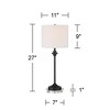 360 Lighting Lynn Modern Industrial Table Lamp Set of 2 with Round Risers 27" Tall Black Drum Shade for Bedroom Living Room Bedside Nightstand Office - 4 of 4