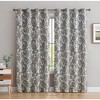 HLC.ME Amalfi Paisley Faux Silk 100% Blackout Thermal Lined Curtain Grommet Panels - Energy Efficient, Noise Reducing - Set of 2 - 2 of 4