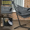 PAGED Swing Chair Outdoor with Stand, Outdoor Hammock Swing Hanging Lounge Chair with Side Pocket and Headrest - 4 of 4