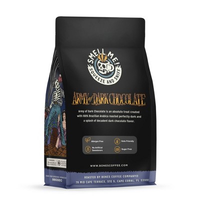 Bones Coffee Company Army of Dark Chocolate Dark Chocolate Flavor Dark Roast Ground Coffee - 12oz