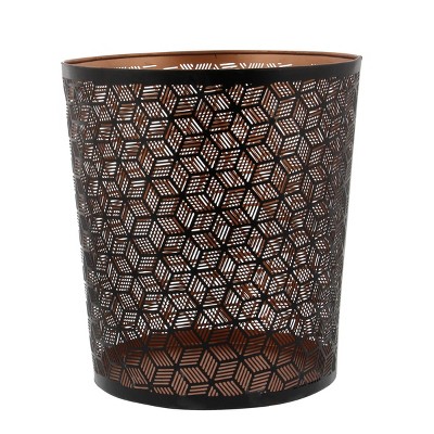 Contemporary Metal Small Waste Bin Black - Olivia & May