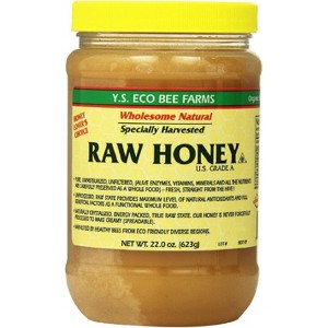 YS Organic Bee Farms Raw Honey, 22 oz (2-Pack) – Pure Unfiltered Honey, Natural Sweetener, Unpasteurized, Non-GMO, Kosher, Gluten-Free - 1 of 4