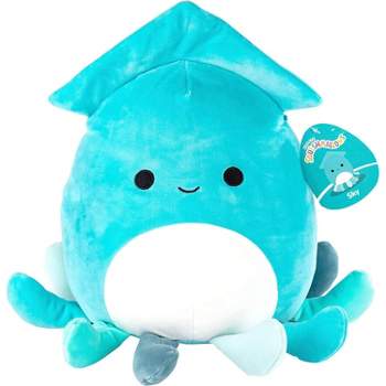 Squishmallow 10" Teal Squid Plush - Cute and Soft Stuffed Animal Toy - Official Kellytoy - Great Gift for Kids