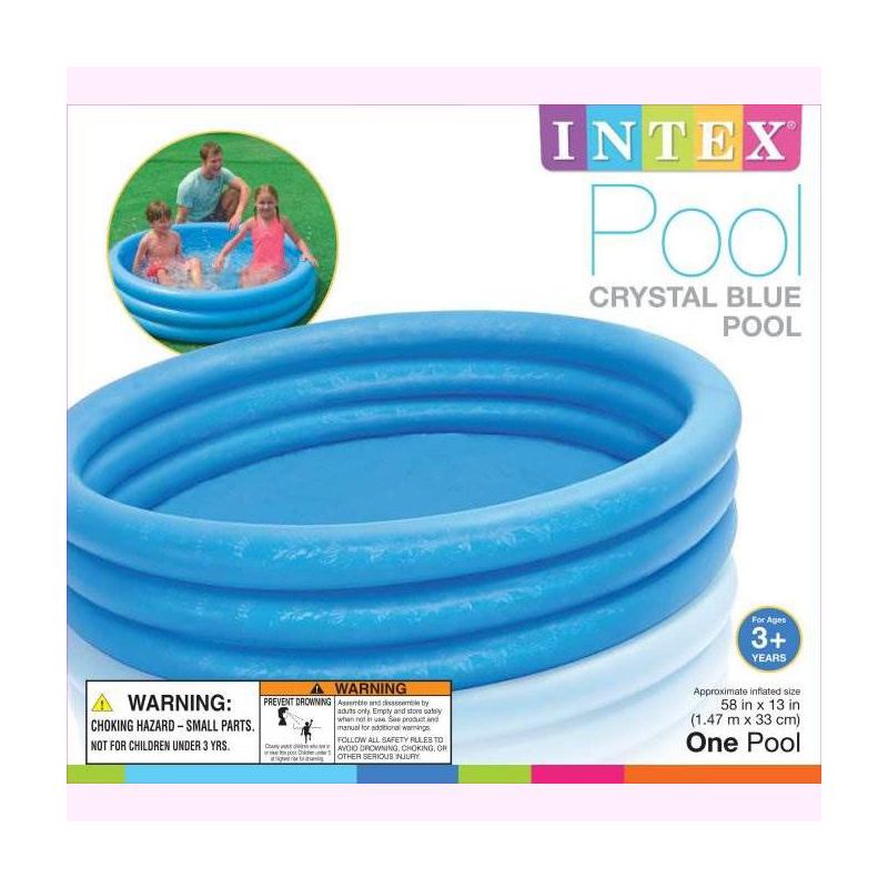 INTEX Crystal Blue Kids Outdoor Inflatable 58" Swimming Pool | 58426EP, 2 of 4