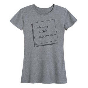 Women's - Instant Message - I'm Sorry I Can't Don't Hate Me Short Sleeve Graphic T-Shirt - 1 of 4
