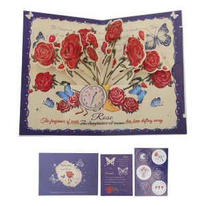 Unique Bargains Floral 3D Greeting Cards with Envelope and Message Note 1 Set - 1 of 4