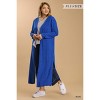 Slickblue Plus Size Women's Open Front Long Body Cardigan, Lightweight Layer, Raspberry/Forest/Blue, Size XL-2XL - 2 of 4