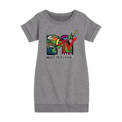 - MTV - Skater Graphic Short Sleeve Fleece Dress