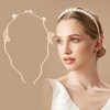 Unique Bargains Women's Cute Butterfly Pearl Headbands Gold Tone 1 Pc - 2 of 4