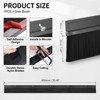 Unique Bargains Aluminum Nylon Door Brush Bottom Sweeps 35.46" x 3.07" Black 1 Pc - 2 of 4