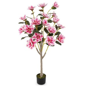 Resenkos Faux Wedding Flower Plant, Features PEVA Leaves & Multi-Branch Trunks, Pink/Green/White - 1 of 4