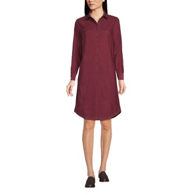 Lands' End Women's Pinwale Cord Button Front Dress