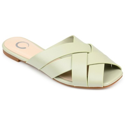 Journee Collection Womens Haize Tru Comfort Foam Slide Low Block Heel Sandals Green 8