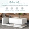 RISOKEYS Coffee Table with Tempered Glass - Wooden Cocktail Table with High - gloss UV Surface, 2 - Tier Rectangle Center Table for Living Room - 4 of 4