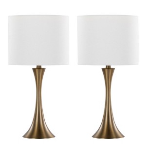LumiSource Lenuxe 24" Table Lamps Set: Hourglass Design, UL Listed, No Bulbs Included - 1 of 4