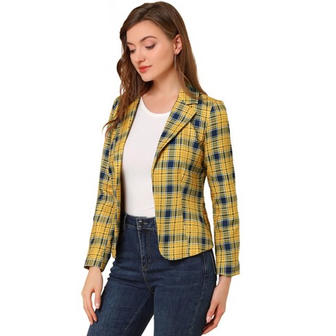 Mustard hotsell plaid blazer