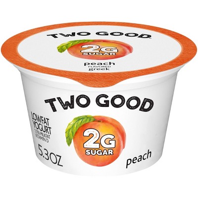 Two Good Low Fat Lower Sugar Peach Greek Yogurt - 5.3oz Cup