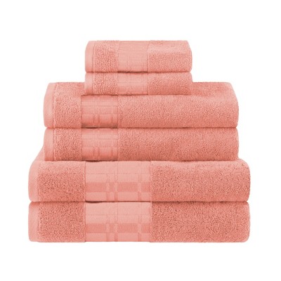 coral colored bath towels