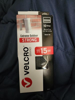 Velcro® Brand Industrial Strength Extreme 1 x 4 Hook & Loop Fastener  Strips, Titanium, 10/Pack (90812)