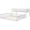 PAGED Twin XL over Queen Bunk Bed Modern Simple Wood Bed Frame with Inclined Ladder and Guardrail for Bedroom - 4 of 4