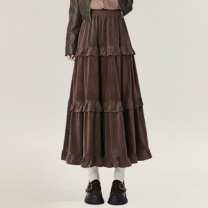 Anna-Kaci Women's Tiered Ruffle Maxi Skirt with Soft Flowing Panels, Stretch Waistband, Layered Volume - 1 of 4