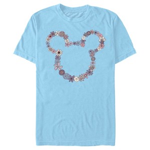 Men's Mickey & Friends Floral Mickey Mouse Logo Outline T-Shirt - 1 of 4