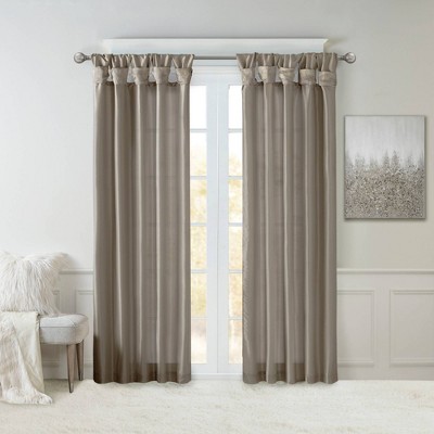 Lillian Twisted Tab Light Filtering Lined Curtain Panel