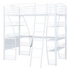 Whisen Stylish Design Full Size Metal Frame Loft Bed with Shelves and L-shaped Desk - 3 of 4