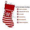 Aoibox Knit Monogram Christmas Stocking 1 Piece Red White Striped 7.87 in Opening 18 in Length Personalized Embroidered Letter M - 3 of 4