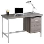 Computer Desk with Drawers Silver Metal - EveryRoom