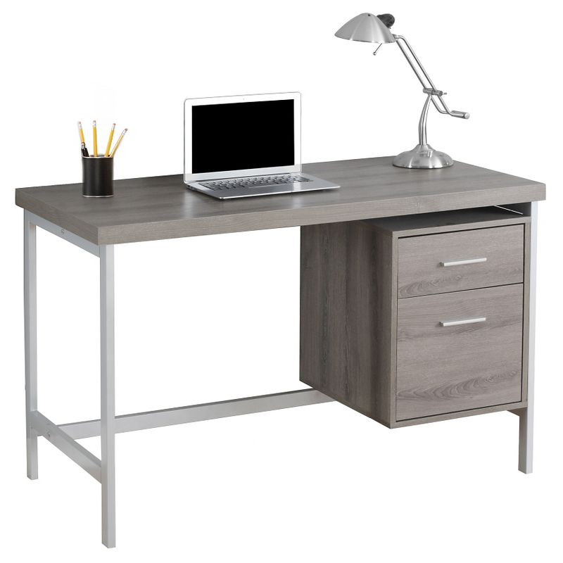 Computer Desk with Drawers Silver Metal - EveryRoom, 1 of 7