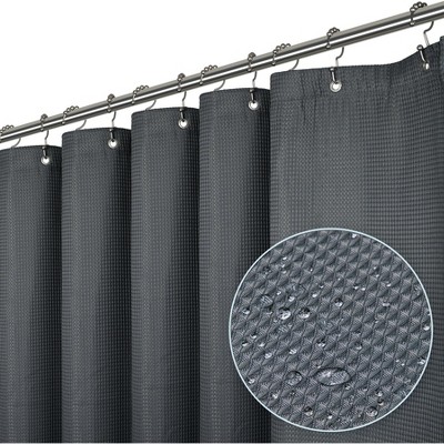 LiBa Premium Waffle Weave Shower Curtain - Water Repellent and Heavyweight, Hotel Quality, Machine Washable Liner for Bathroom