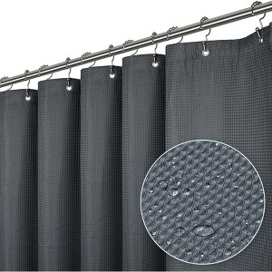 LiBa Premium Waffle Weave Shower Curtain - Water Repellent and Heavyweight, Hotel Quality, Machine Washable Liner for Bathroom - 1 of 4