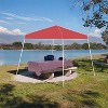 Z-Shade 10 x 10 Foot Push Button Angled Leg Instant Shade Outdoor Canopy Tent Portable Shelter with Steel Frame and Storage Bag, Red - 2 of 4