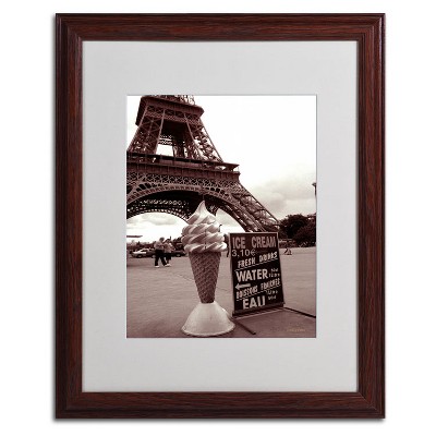 Trademark Fine Art -Kathy Yates 'Eiffel Tower Ice Cream Cone 2' Matted Framed