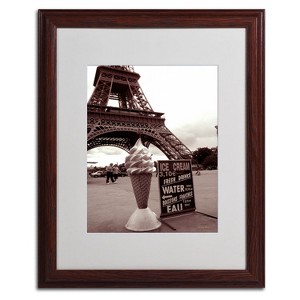 Trademark Fine Art -Kathy Yates 'Eiffel Tower Ice Cream Cone 2' Matted Framed - 1 of 3