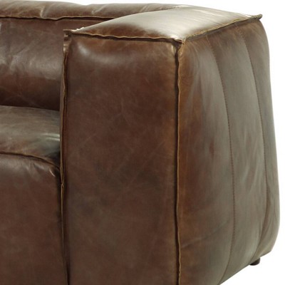 Vintage Sensation Retro Brown Top Grain Leather & Aluminum Sofa
