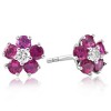 Pompeii3 1 1/2 Ct Ruby & Diamond Studs in 14k White Gold - 2 of 3