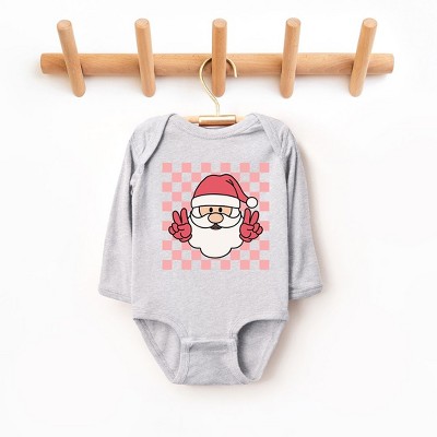 The Juniper Shop Checkered Santa Baby Long Sleeve Bodysuit