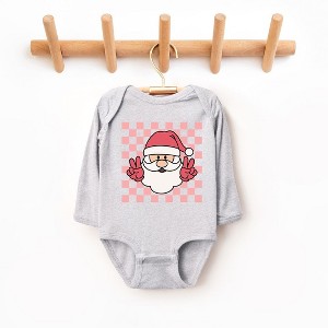 The Juniper Shop Checkered Santa Baby Long Sleeve Bodysuit - 1 of 3