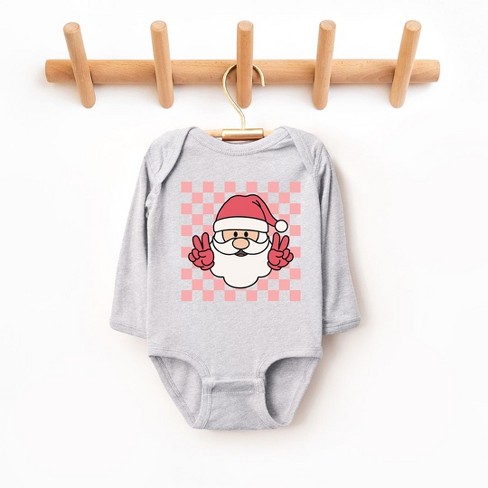 The Juniper Shop Checkered Santa Baby Long Sleeve Bodysuit - image 1 of 3