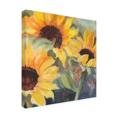 Trademark Fine Art -Sandra Iafrate 'Sunflowers In Watercolor Ii' Canvas Art