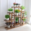 Artloge 9 Tier Large Heavy Duty Wooden Plant Stand Sturdy Flower Pots Display Corner Rack Book Shelves for Home Garden Lawn Patio Decor - 2 of 4