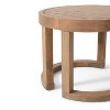 Kumasinova 14" Rustic Premium Acacia Wood Ootdoor Side Table,Slatted Top Round End Table for Living Room,Poolside&Porch,Accent Sofa Side Table,Natural - 3 of 4