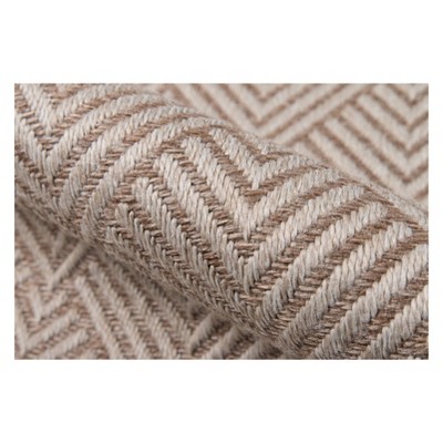 Beige Geometric Tufted Indoor/Outdoor Runner Rug