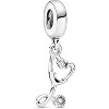 Sterling Silver Stethoscope Heart Dangle Charm with Cubic Zirconia, Medical Theme Jewelry Gift for Women with Gift Box - 2 of 4